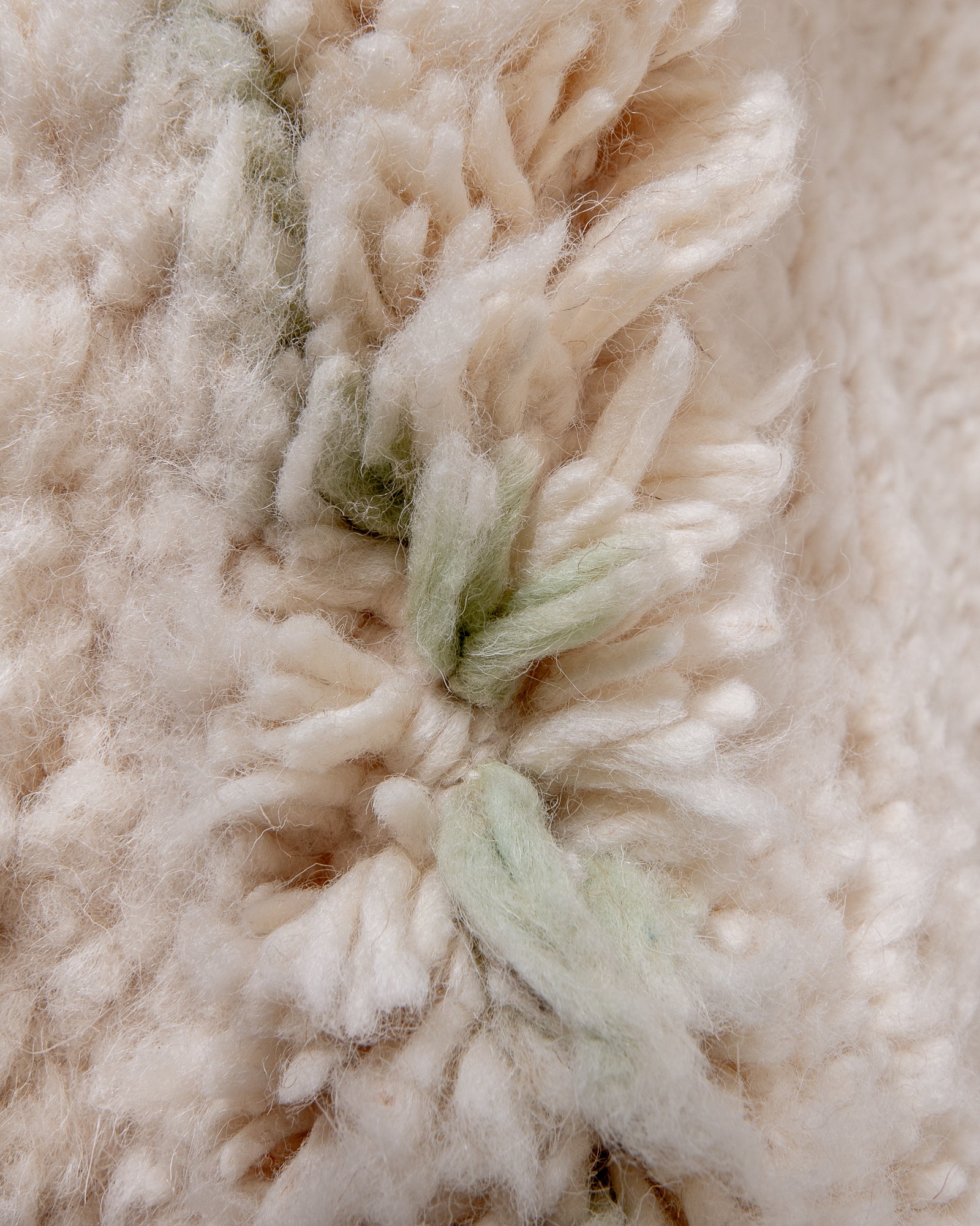 Modern, designer, handcrafted Berber rug from Morocco. Beniourain carpet with beautiful colours and patterns and fluffy wool texture.